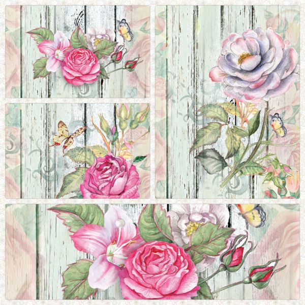 مجموعه ای از کارت پستال های زیبا با گل