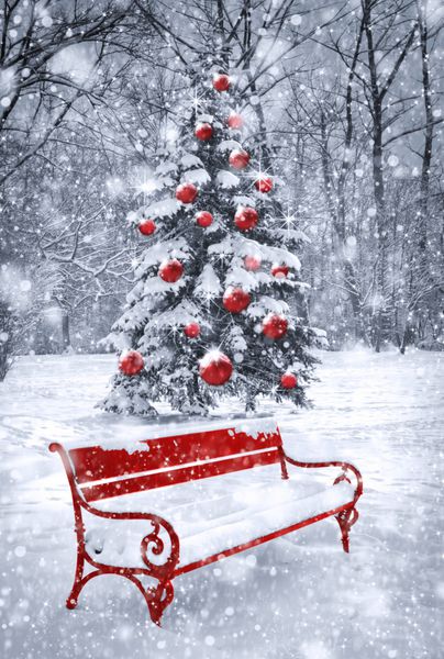 زمینه زمستان کریسمس صحنه با عنصر قرمز مفهوم گرافیک