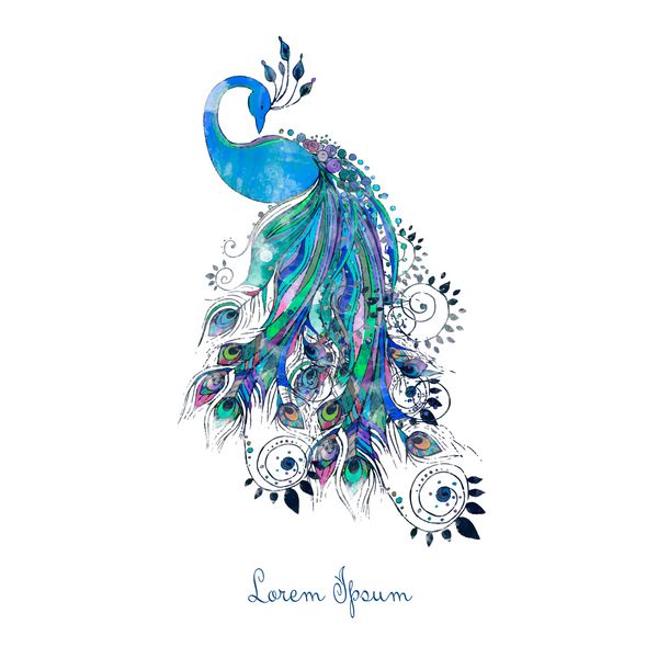 کارت عروسی تبریک با طاووس قاب طاووس ساخته شده در بردار کارت های کامل و یا برای هر نوع دیگر از طراحی تولد و سایر دست کشیده نقشه holidaySeamless با طاووس