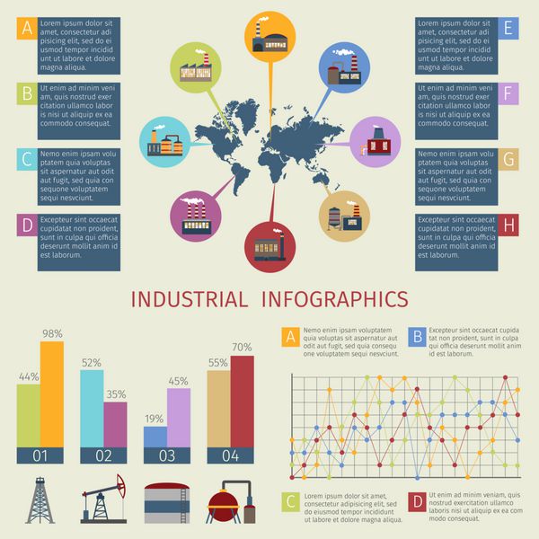 Infographics انرژی و برق مجموعه با نمودار و تصویر نقشه جهان است