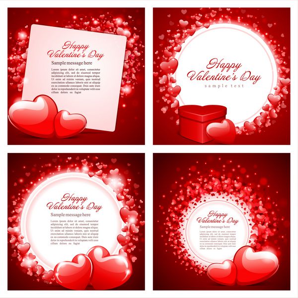 مجموعه ای از پس زمینه ولنتاین مبارک با قلب طراحی قالب برای کارت پستال آگهی ها دعوت نامه ها و یا پوستر تصویر برداری بردار