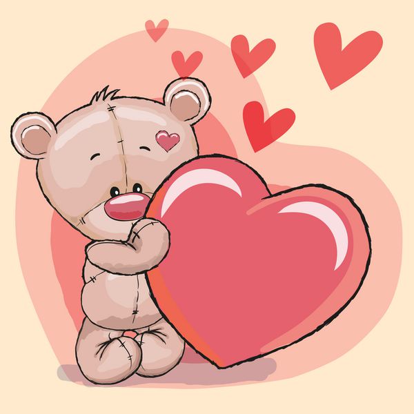 خرس عروسکی با قلب