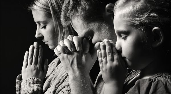دعا کردن خانواده مرد زن و کودک عکسهای دیگر از این سری در منوهای من