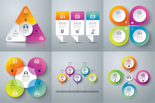 قالب طراحی Infographic را می توان برای طرح گردش کار نمودار گزینه های تعداد طراحی وب استفاده می شود مفهوم کسب و کار با 3 4 گزینه قطعات مراحل و یا فرآیندهای پس زمینه انتزاعی