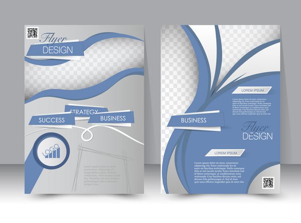 قالب پروازی بروشور کسب و کار پوستر قابل ویرایش A4 برای طراحی آموزش ارائه وب سایت جلد مجله رنگ تیره آبی و نقره ای
