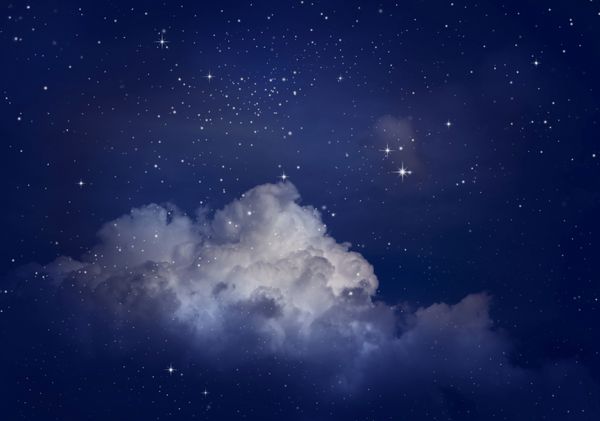 ستاره ها در آسمان شب سحابی و کهکشان