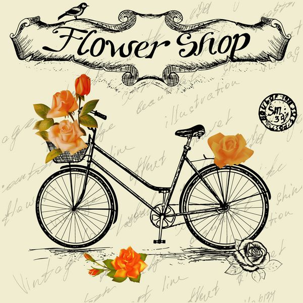 طراحی پوستر برای طراحی گل طراحی با دوچرخه