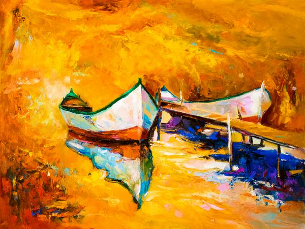 نقاشی روغن روی قایقهای بوم توسط قایقرانی Impressionist Modernism by Nikolov