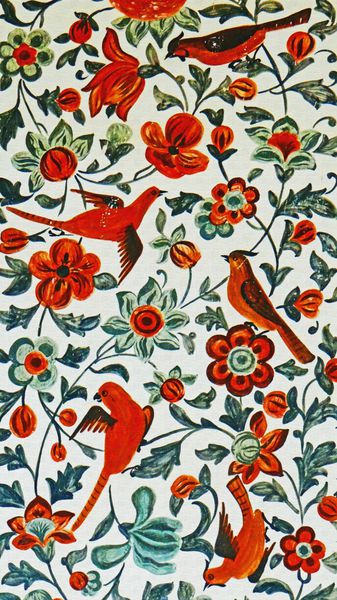نقاشی خشک براش نقاشی های باستانی ایرانی هنرهای باستانی نقاشی های پرنده و گل در مناظر ارسطو قدیمی فارسی در اصفهان ایران بر روی بافت نقاشی