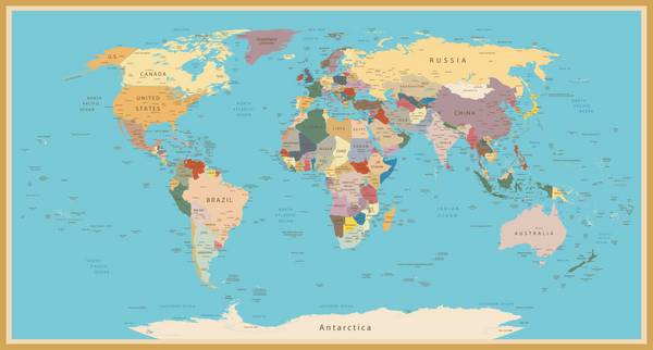 نقشه جهانی بسیار دقیق با رنگ پرنعمت