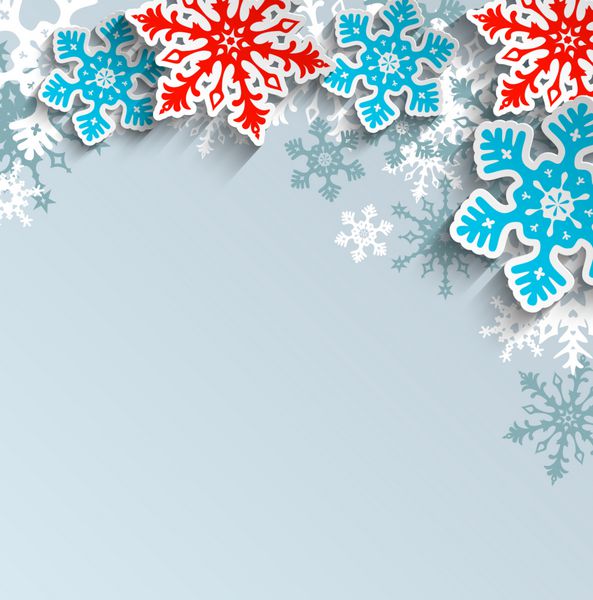 چکیده براق آبی و قرمز با اثر 3D بر روی زمینه خاکستری مفهوم زمستان و یا کریسمس تصویر برداری بردار EPS 10 با شفافیت