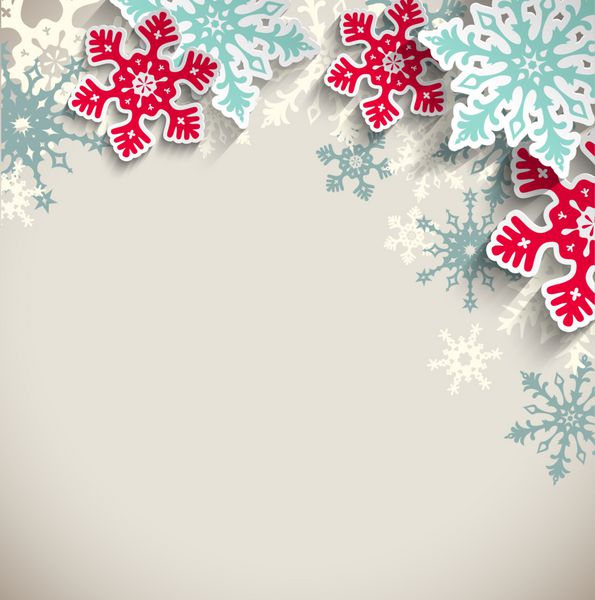 چکیده براق آبی و قرمز با اثر 3D بر روی زمینه سفید مفهوم زمستان و یا کریسمس تصویر برداری بردار EPS 10 با شفافیت
