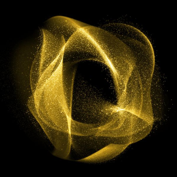 Abstract طلا پر زرق و برق فرکتال گاز مشتق از گرد و غبار ستاره