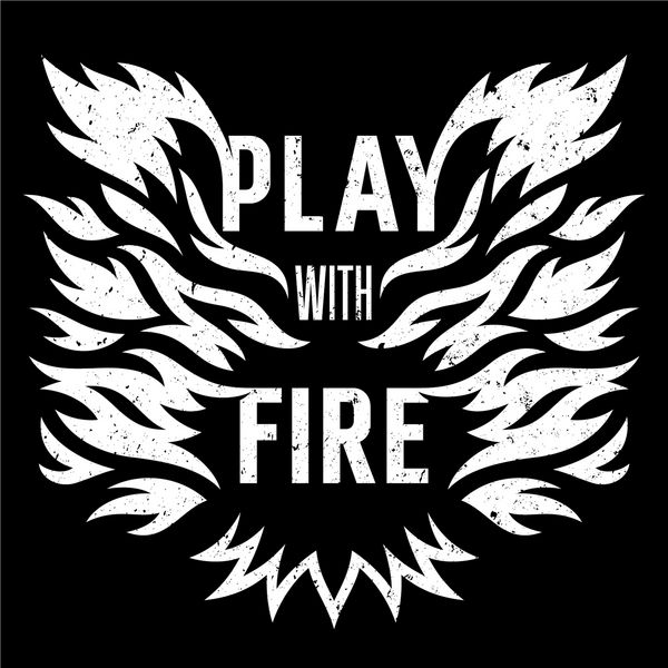 تصویر برداری با شعله آتش بازی با آتش گرافیک چاپ تی شرت بافت گرانج در یک لایه جداگانه پوستر انگیزشی الهام بخش