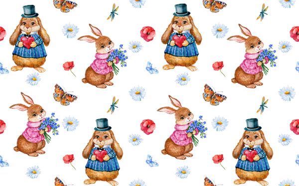 الگوی بدون درز کاغذ برای اتاق کودکان pattern برای fabricEaster روز ولنتاین