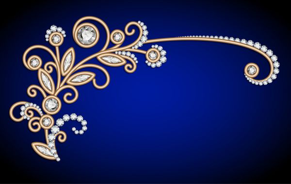 پس زمینه جواهرات با طناب الماس طلا دکوراسیون گل های تزئینی زیبا کارت تبریک بردار و یا الگو دعوت eps10