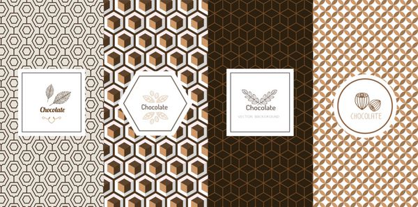مجموعه ای از عناصر طراحی و آیکون در سبک خطی مرسوم مد روز برای بسته شکلات