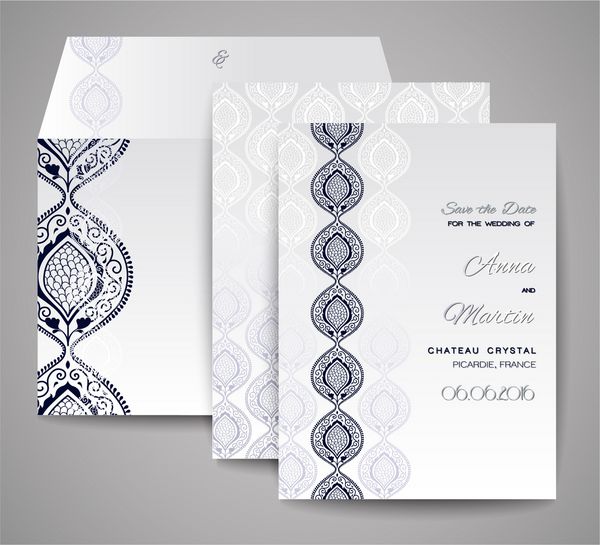 مجموعه کارت عروسی دعوت نامه تزئینی با تشکر از شما کارت کارت تاریخ را نجات دهد قالب برای طراحی شما