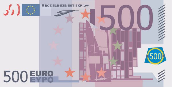 کاغذ بردار Evropean کاغذ پول 500 یورو