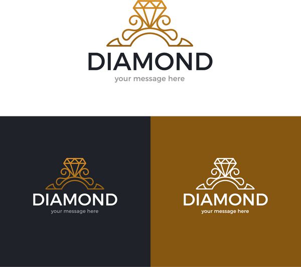 طراحی لوگو حلقه الماس بردار قالب آرم خلاق تصویر برداری