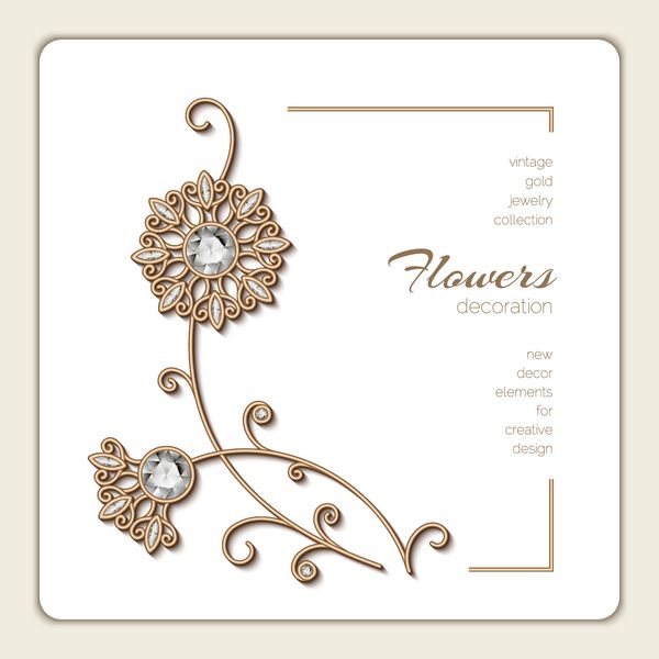 کارت پستال تزئین شده با الماس جواهرات گل قاصدک دعوت عروسی زیبا و یا الگو اعلامیه EPS10 تصویر برداری