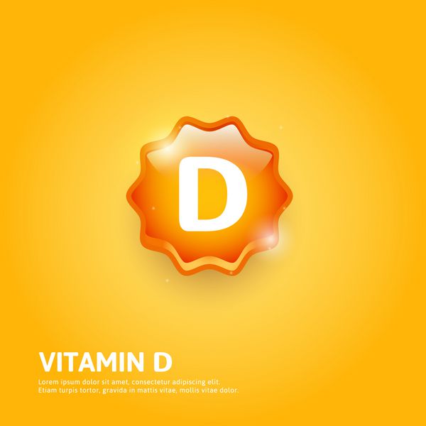 برچسب و نماد براق ویتامین D تصویر برداری
