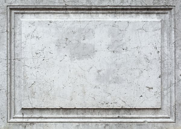 پانل خالی در سنگ خاکستری با کرک دیواری سفید و یا فهرست