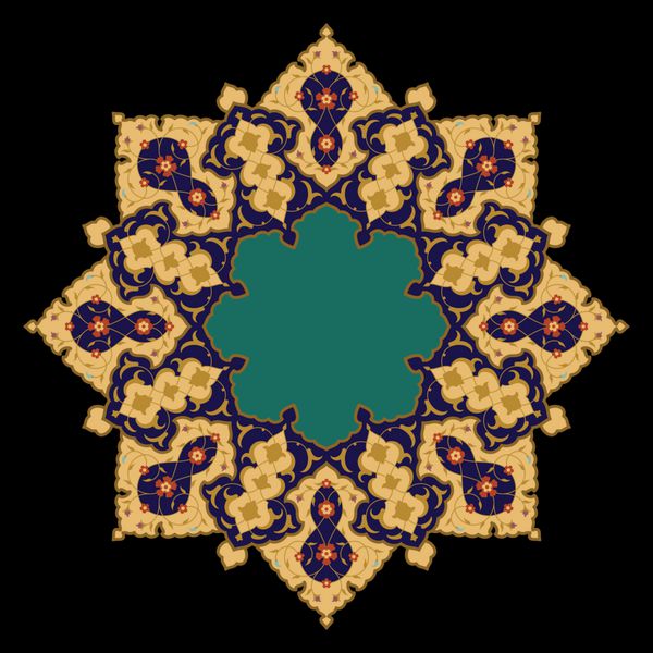 قاب گل عربی طراحی اسلامی سنتی مسجد عنصر دکوراسیون ظرافت پس زمینه با منطقه ورودی متن در مرکز