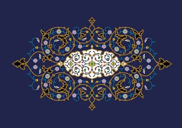 گل ارکیده عربی طراحی اسلامی سنتی عنصر دکوراسیون مسجد
