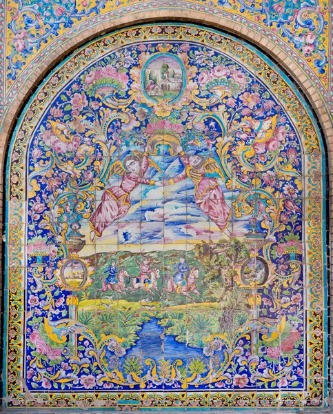 تهران ایران اکتبر 6 دیوار کاشی سنتی ایرانی با الگوهای رنگارنگ کاخ تاریخی گلستان در 6 اکتبر 2014 کاخ گلستان در سال 1865 بازسازی شد سایت میراث جهانی یونسکو