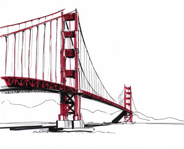 طرح نشانگر پل سان فرانسیسکو کالیفرنیا