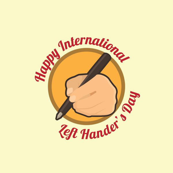 روز Left-handers مبارک تصویر بردار