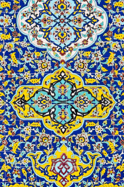تهران ایران 5 اکتبر 2016 نمایشگاه خارج از منزل کاخ گلستان و نقاشی های موزاییک قدیمی تهران ایران