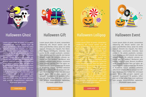 طرح بنر عمودی هالووین مجموعه ای از مفاهیم طرح بندی طراحی بنر عمودی برای هالووین تعطیلات ترسناک شب و خیلی چیزهای دیگر