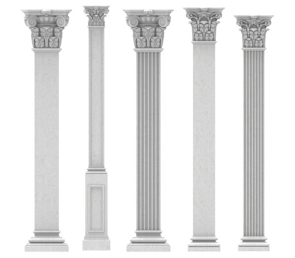 ستون pilasters جدا شده پس زمینه 3D تصویر