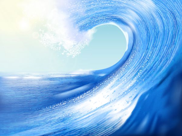 پس زمینه موج موج مناظر موج خیره کننده برای طراحی 3D