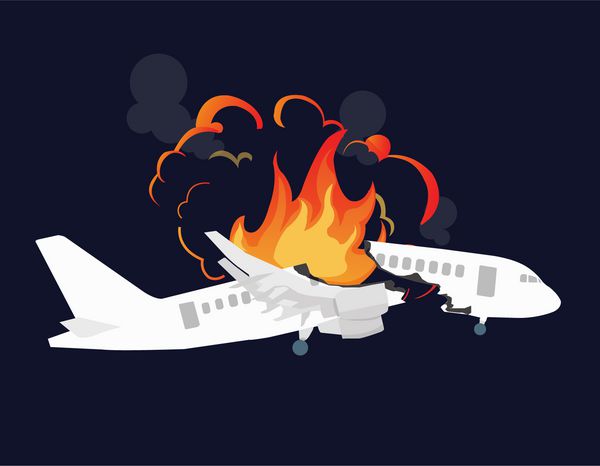 تصویر برداری تصادف هواپیما
