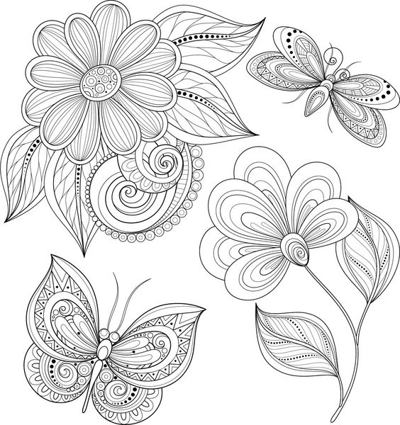 مجموعه ای از عناصر طراحی یکپارچهسازی با سیستمعامل زیبا با حشرات اشیاء جدا شده گل برگ پروانه سنجاقک سوسک اشکال و غیره
