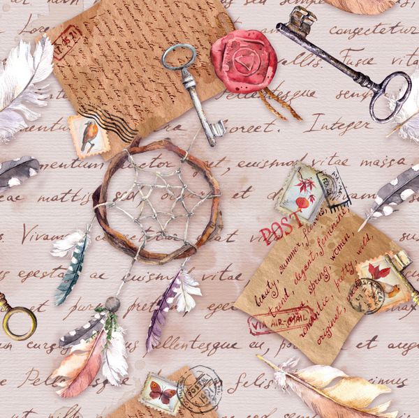 کاغذ قدیمی سال نو با حروف نوشته شده با دست کلید های قدیمی پرنعمت پرنده و رؤیای خواب برای دفترچه یادداشت