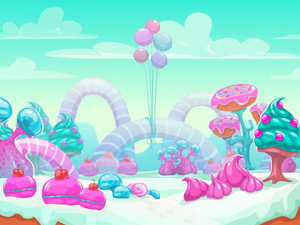 فانتزی داغ فانتزی شیرین پس زمینه بردار جهان تصویر زمینه چشم انداز Candyland