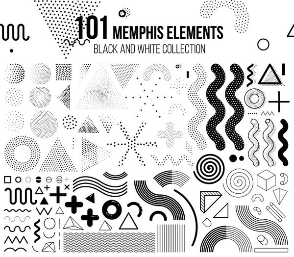 مگا مجموعه عناصر طراحی Memphis