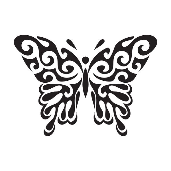 نماد گرافیکی پروانه پروانه جدا شده بر روی زمینه سفید بردار