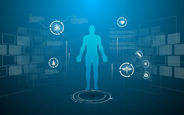 رابط hud مجازی هولوگرام آینده سیستم بهداشت و درمان نوآوری پس زمینه مفهوم
