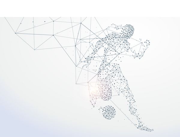 ذرات گرافیکی ورزشی اتصال شبکه تبدیل به تصویر برداری بردار