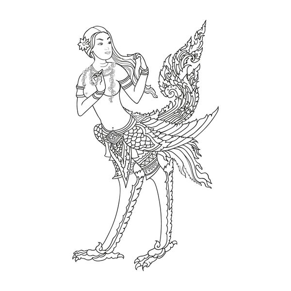 Kinnaree اسطوره شناسی تایلندی زن پرنده سحر و جادو تایلندی نماد زن پرنده