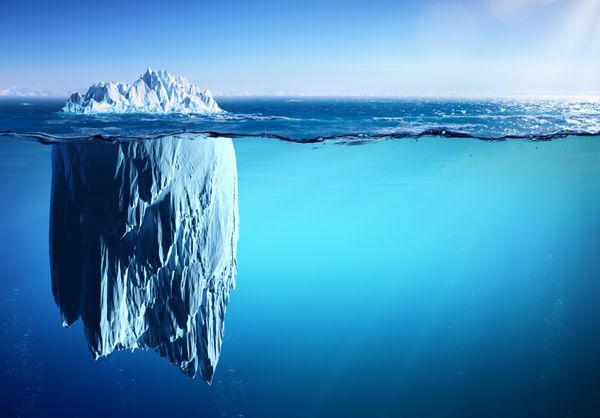 Iceberg مفهوم ظاهر و گرم شدن جهانی 3D Rendering