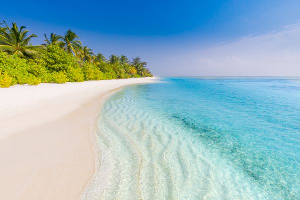چشم انداز ساحل جزیره گرمسیری بهشت طراحی لوکس گردشگری برای تعطیلات تعطیلات تعطیلات تابستانی