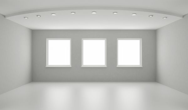 داخلی تمیز اتاق سفید جدید مسیر قطع برای ویندوز شامل