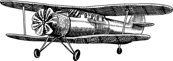 هواپیمای مسافربری کورنکوپ یا هواپیمای مسافربری هواپیما دست حکاکی شده در طرح سبک قدیمی حمل و نقل پرنعمت