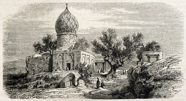 Antique illustration of Iman Zade Kassem near Tehran Persia Original after drawing of Duhousset was published on L